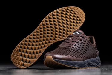 Nobull Leather Runner Women's Running Shoes Coffee | Australia (DM4075)
